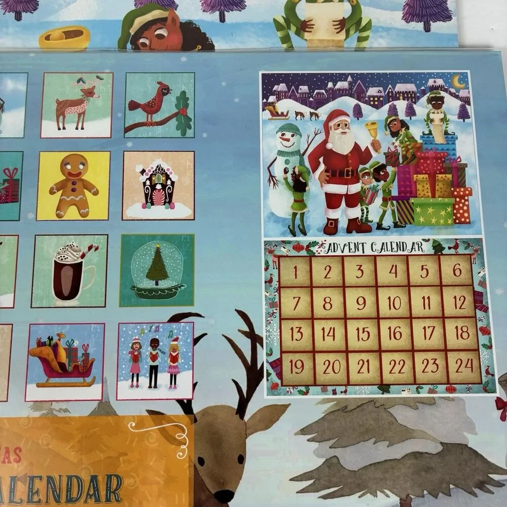 Kids Christmas Sticker Advent Calendar Holiday Countdown- Lot Of 3 NEW